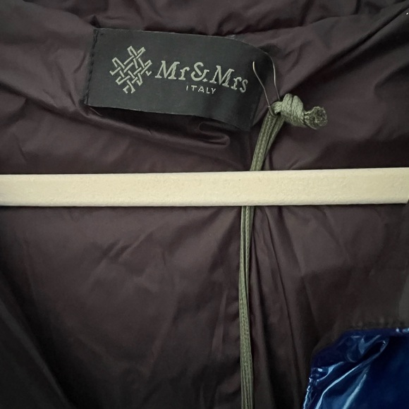 New Mr & Mrs Italy Metallic Blue Padded Rain Coat Size Medium - Picture 10 of 14
